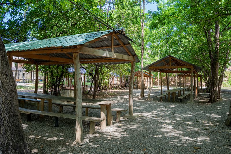 Gazebos in the shade